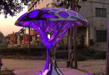 燈光樹雕塑精品，景觀雕塑，不銹鋼燈光蘑菇樹雕塑生產商