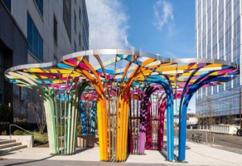 燈光樹雕塑精選，中式工藝，園林燈光蘑菇樹雕塑生產