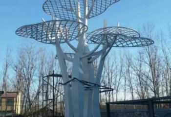 蘑菇樹雕塑生產，公園雕塑，鏤空蘑菇樹雕塑標準廠家