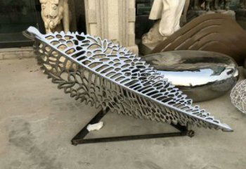 鏤空樹葉雕塑廠家，地標擺件，鏡面鏤空樹葉雕塑生產商