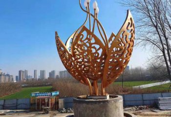 鏤空樹葉雕塑定價，廣場雕塑，烤漆樹葉雕塑優價