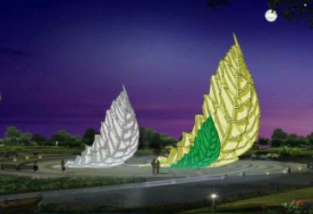 藝術樹葉雕塑廠家，小區擺件，烤漆樹葉雕塑訂做服務商