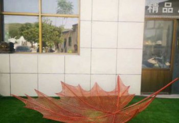 鏤空樹葉雕塑制造，藝術擺件，鐵藝樹葉雕塑訂做廠家