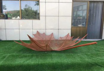 鏤空樹葉雕塑制作，美陳雕塑，鐵藝樹葉雕塑觀賞型