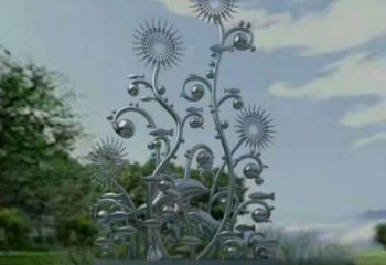 風(fēng)鈴樹雕塑精選，彩鋼制作，不銹鋼風(fēng)鈴樹雕塑工廠