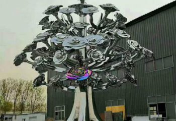 花樹(shù)雕塑工廠(chǎng)，廣場(chǎng)雕塑，不銹鋼花樹(shù)雕塑點(diǎn)擊