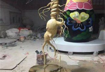 人參雕塑通用，彩鋼制作，景觀人參樹雕塑指用