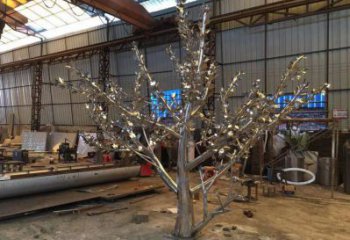 楓樹雕塑訂做,彩鋼制作,不銹鋼楓樹雕塑廠家