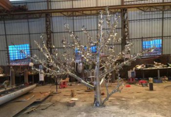 楓樹雕塑制作，動態雕塑，不銹鋼楓樹雕塑定制廠家