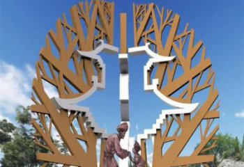 樹干雕塑制作，室外軟裝，歐式不銹鋼樹干雕塑承接