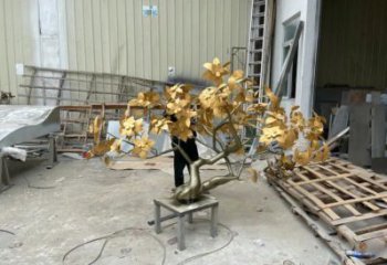 發(fā)財樹雕塑提供，戶外雕塑，不銹鋼發(fā)財樹雕塑廠家