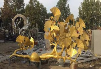銀杏葉雕塑廠家，景觀雕塑，不銹鋼銀杏葉雕塑選定