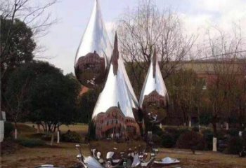 水滴雕塑供應，花園小品，戶外不銹鋼水滴雕塑展品