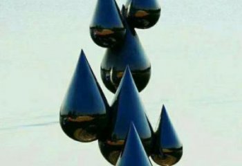 水滴雕塑承接，景區(qū)案例，公園鏡面水滴雕塑定制