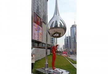 水滴雕塑專(zhuān)供，園林裝飾，不銹鋼鏡面水滴雕塑批發(fā)