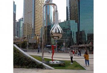 水滴雕塑通用，街景小品，鏡面水滴雕塑制造廠家