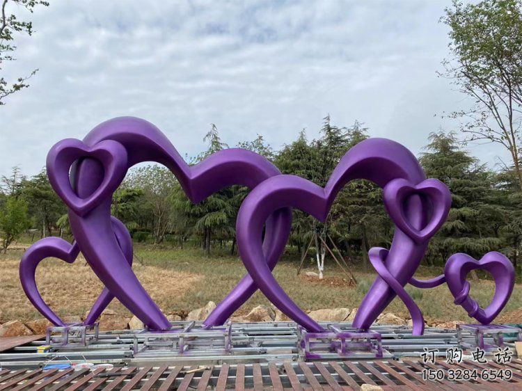 愛心雕塑制造商，鋼管組合，公共烤漆愛心雕塑優(yōu)選