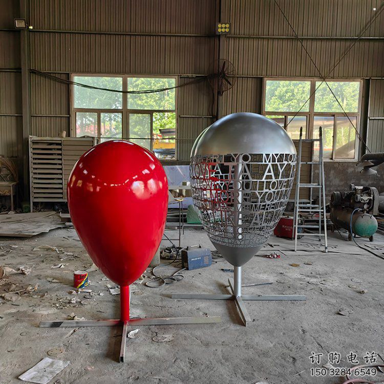 制造心形球雕塑專供，地標(biāo)擺件，烤漆心形球雕塑訂做