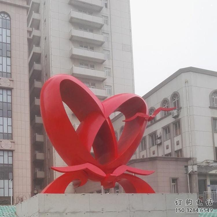 雙心雕塑制造商，城區(qū)小品，不銹鋼雙心雕塑定制