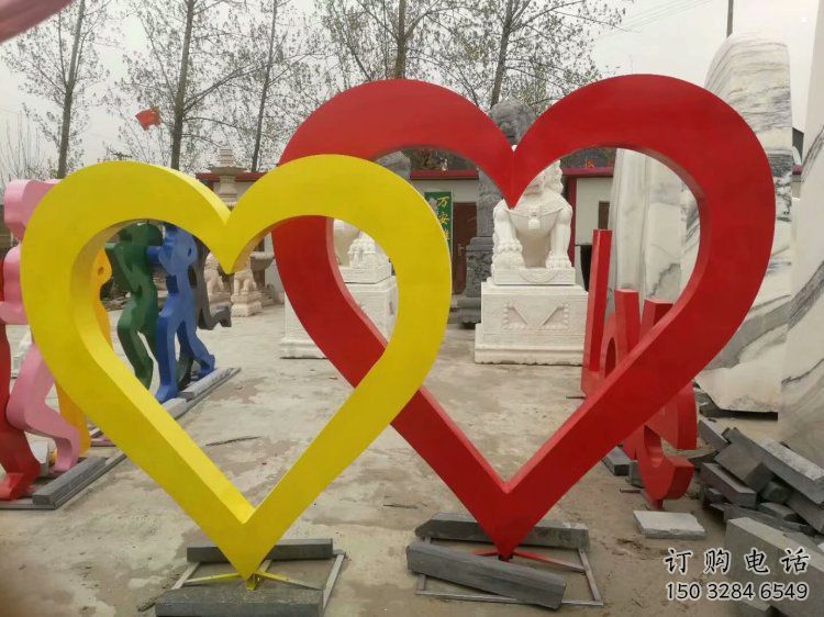 園林雙心雕塑
