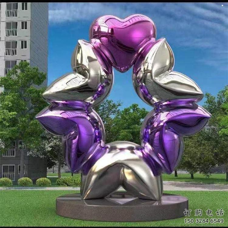 心心相印雕塑制作，村標概念，鍛鋼雕塑專供