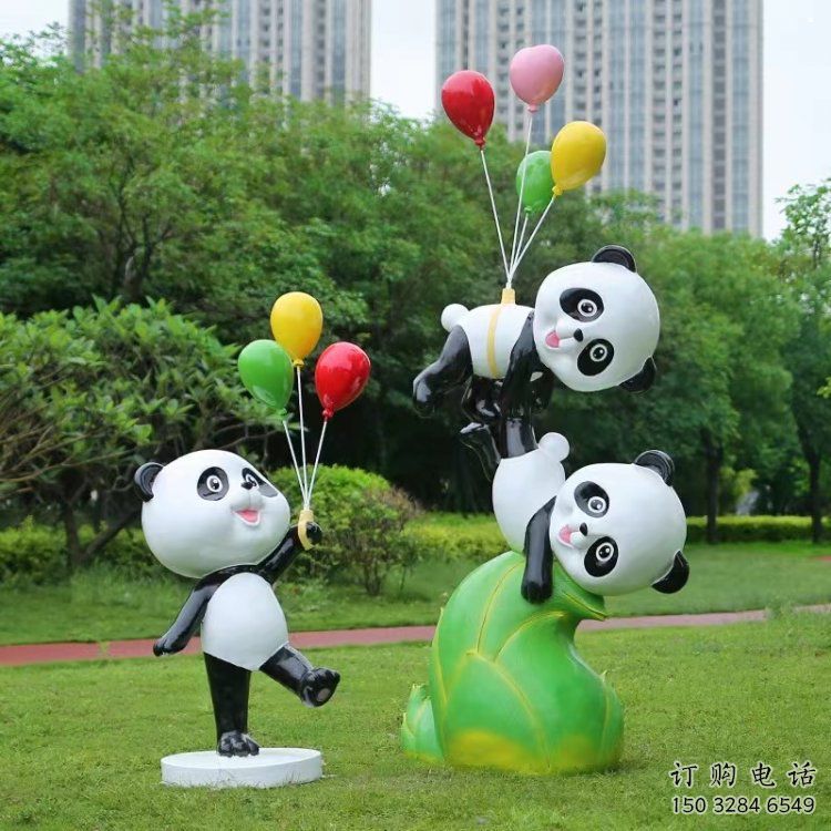 熊貓雕塑廠家優選，城市裝飾，展示卡通熊貓雕塑定做
