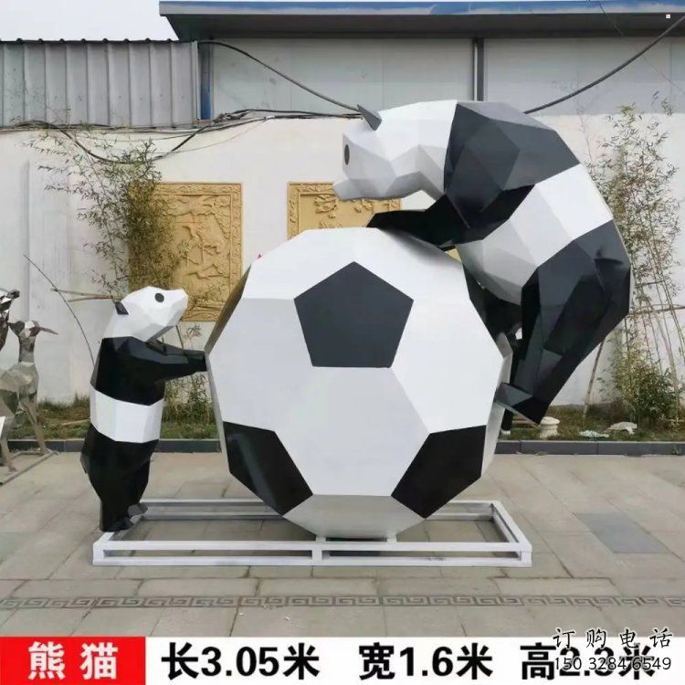 熊貓雕塑制造商，城區(qū)小品，卡通熊貓雕塑制作廠家