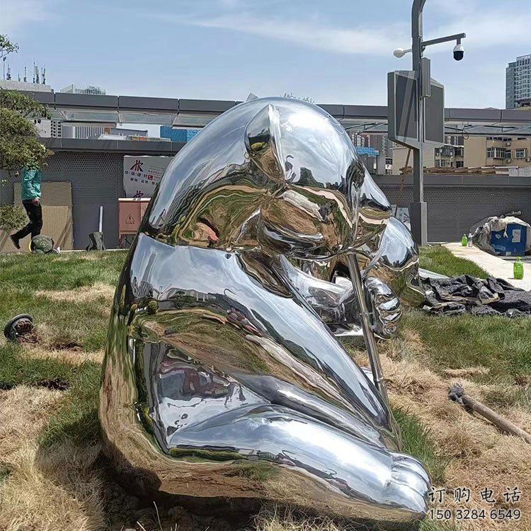 熊貓雕塑制作，園林裝飾，建筑不銹鋼熊貓雕塑批發
