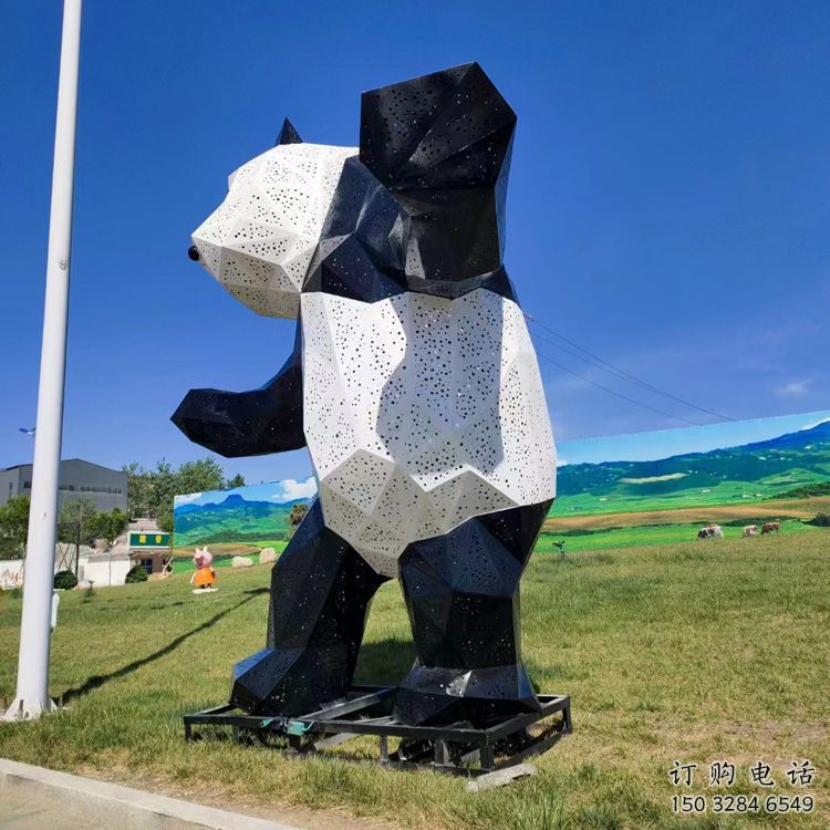 廣場熊貓雕塑批發(fā)，廣場系列，切面熊貓雕塑廠定價