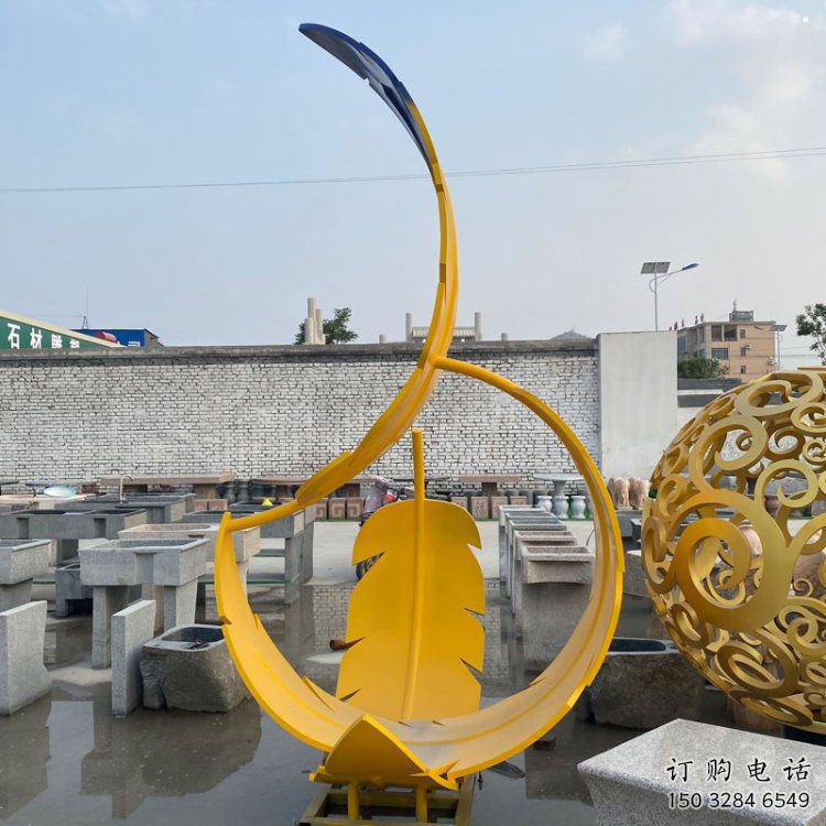 廣場(chǎng)羽毛雕塑供求，露天雕塑，不銹鋼烤漆羽毛雕塑標(biāo)準(zhǔn)