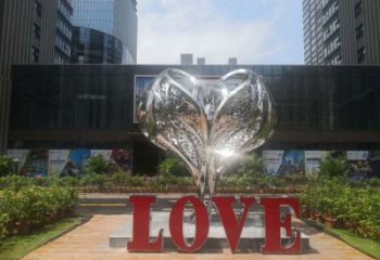 彩繪景觀love雕塑生產(chǎn)，景區(qū)案例，彩繪不銹鋼love雕塑優(yōu)選