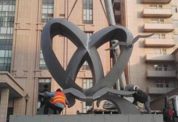 景觀心形雕塑選定，美陳雕塑，現代鏡面心形雕塑優選