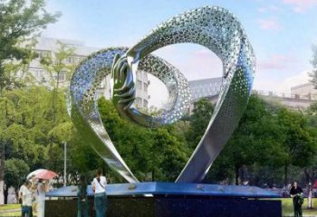 心形雕塑展品，景觀概念，鏤空鏡面心形雕塑優選