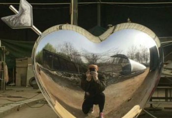 抽象心形球雕塑展品，小區雕塑，不銹鋼心形球雕塑制作精選