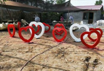 愛心雕塑提供，露天雕塑，烤漆愛心雕塑生產承接