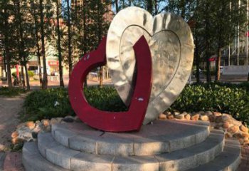 愛心雕塑通用，街道標(biāo)識，鋼鑄烤漆愛心雕塑承接
