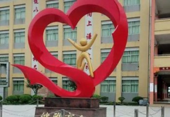 花園桃心雕塑批發(fā)，標(biāo)識(shí)雕塑，展示不銹鋼桃心雕塑優(yōu)選