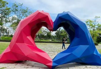 桃心雕塑供求，白鋼構(gòu)件，彩色不銹鋼桃心雕塑觀賞型