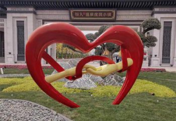 心心相印雕塑工程制作訂做，城市雕塑，景觀小品雕塑專供