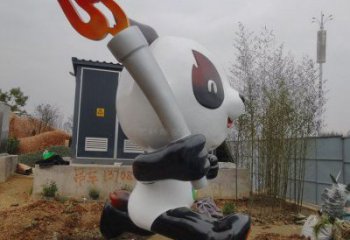 熊貓擺件制造，廣場(chǎng)擺件，景觀卡通熊貓雕塑選定