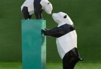 熊貓雕塑優(yōu)選，室外雕塑，景觀卡通熊貓雕塑生產(chǎn)