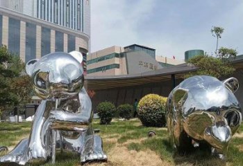 熊貓雕塑造型供需，廣場雕塑，不銹鋼熊貓雕塑選用