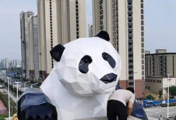 抽象熊貓雕塑展品，小區雕塑，切面熊貓雕塑工程制作