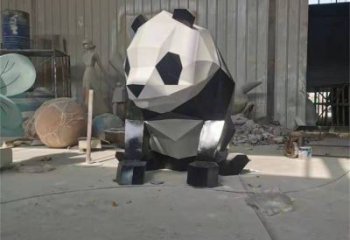 熊貓雕塑精選，陸地擺件，公園切面熊貓雕塑精品