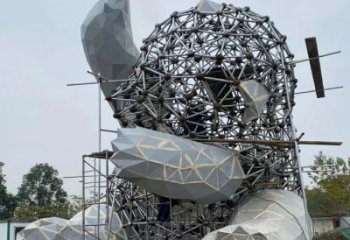 藝術熊貓雕塑觀賞型，街景小品，切面熊貓雕塑常用