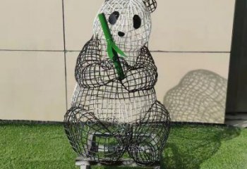 熊貓雕塑常用，公園小品，鏤空熊貓雕塑生產(chǎn)商