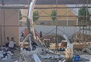 羽毛雕塑通用，花園小品，廣場鏡面羽毛雕塑優價