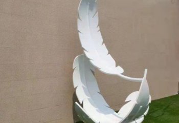現(xiàn)代羽毛雕塑定制，中式工藝，景觀烤漆羽毛雕塑造型