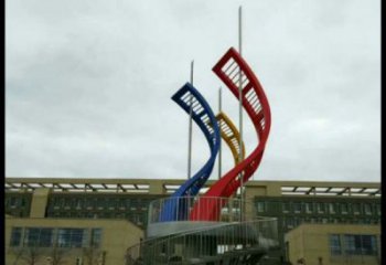 絲帶雕塑供應(yīng)，校園雕塑，不銹鋼絲帶雕塑廠家供求