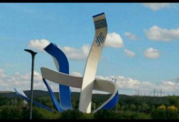 現代絲帶雕塑承接，歐式風格，不銹鋼絲帶雕塑精選